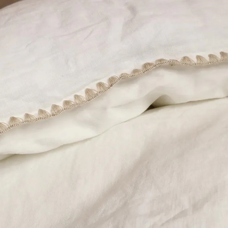 Dekbedovertrek - Off White Stitching Natural - Felice