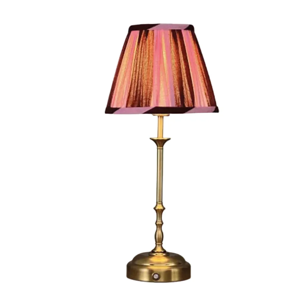 Freddie Tablelamp pink/brown stripes - Image 2