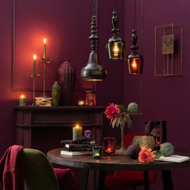 Hanglamp Baron Glas Rood - Image 2