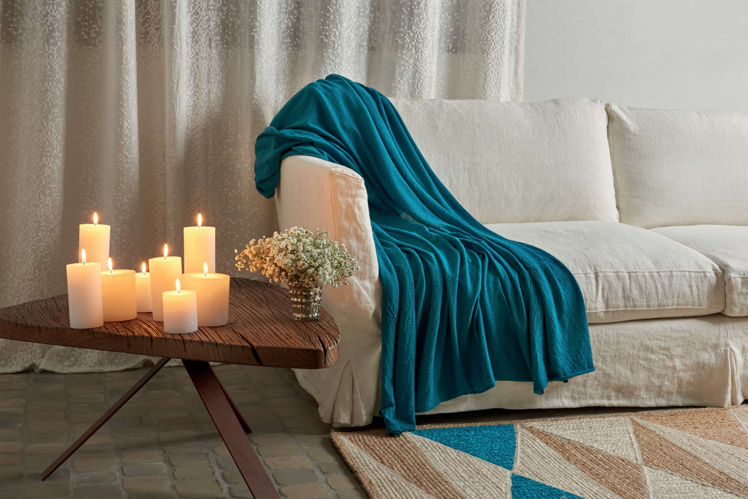 Plaid Indianna Turquoise - Elitis - Image 2