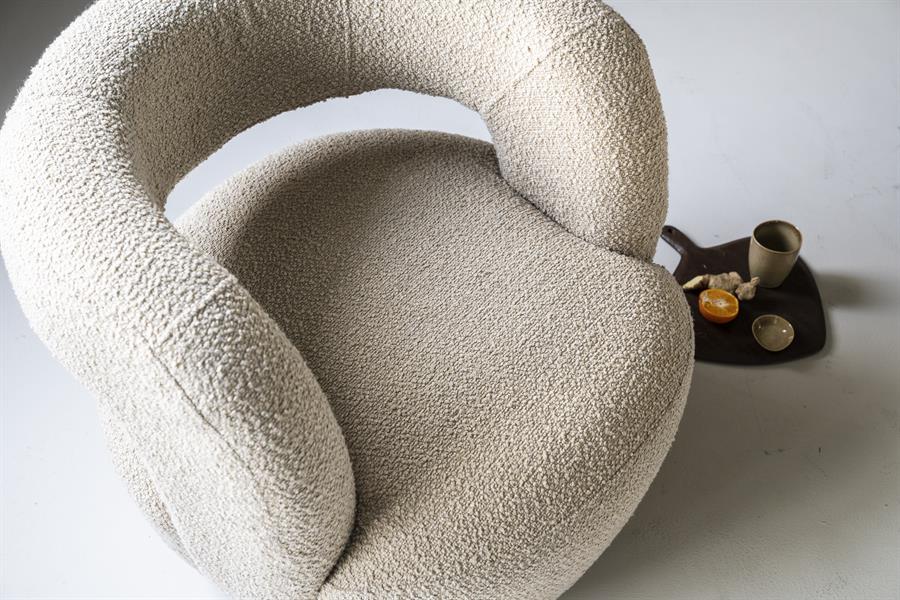 Sharon draaifauteuil - Bouclé Bruin - Image 3