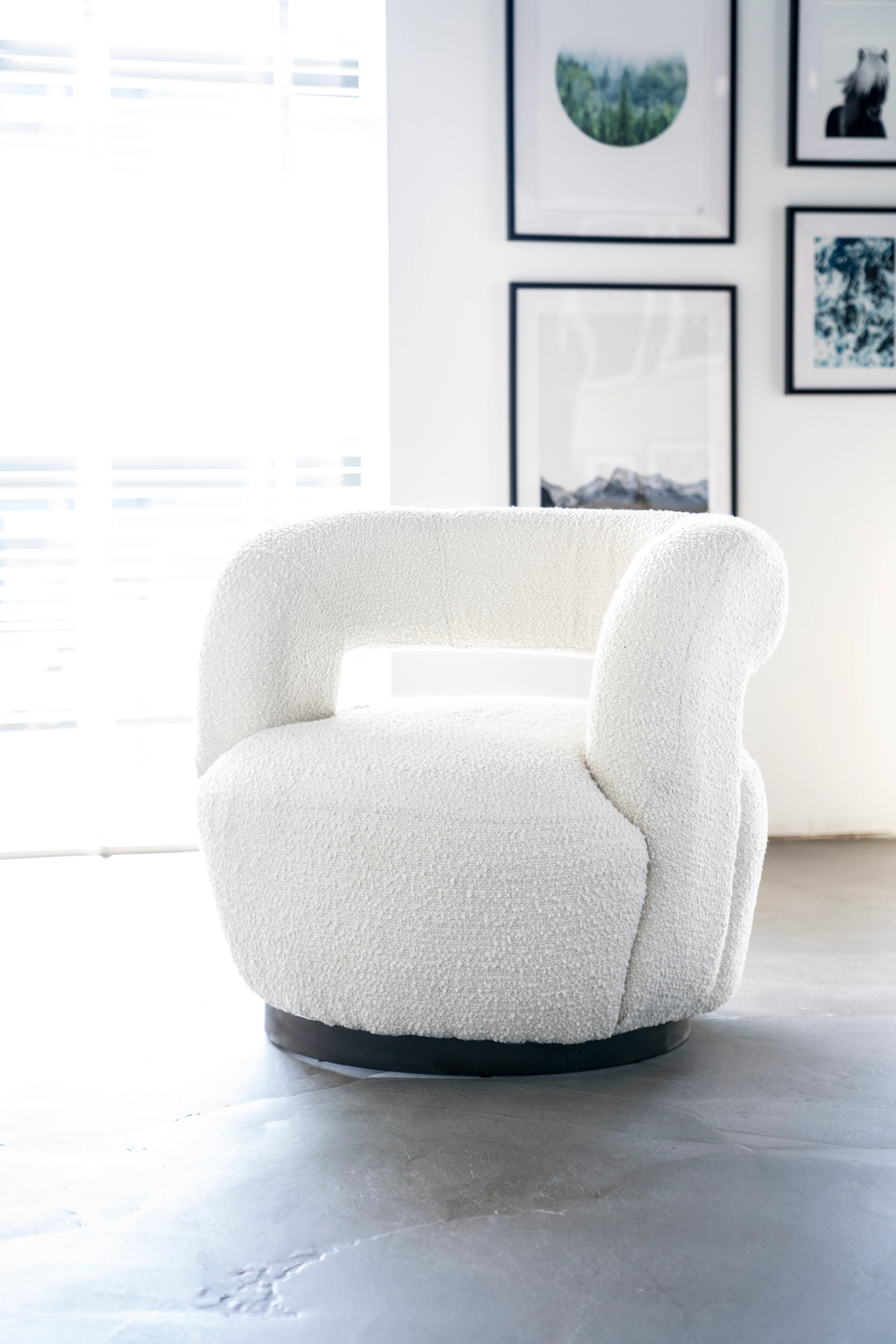 Sharon draaifauteuil - Bouclé Bruin - Image 5