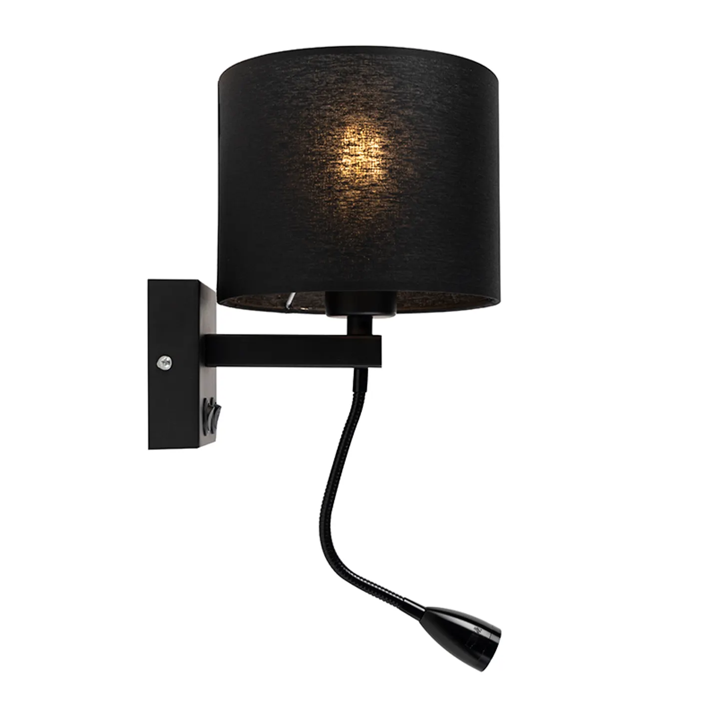 Wandlamp Brescia met leeslamp - Zwart - Image 2