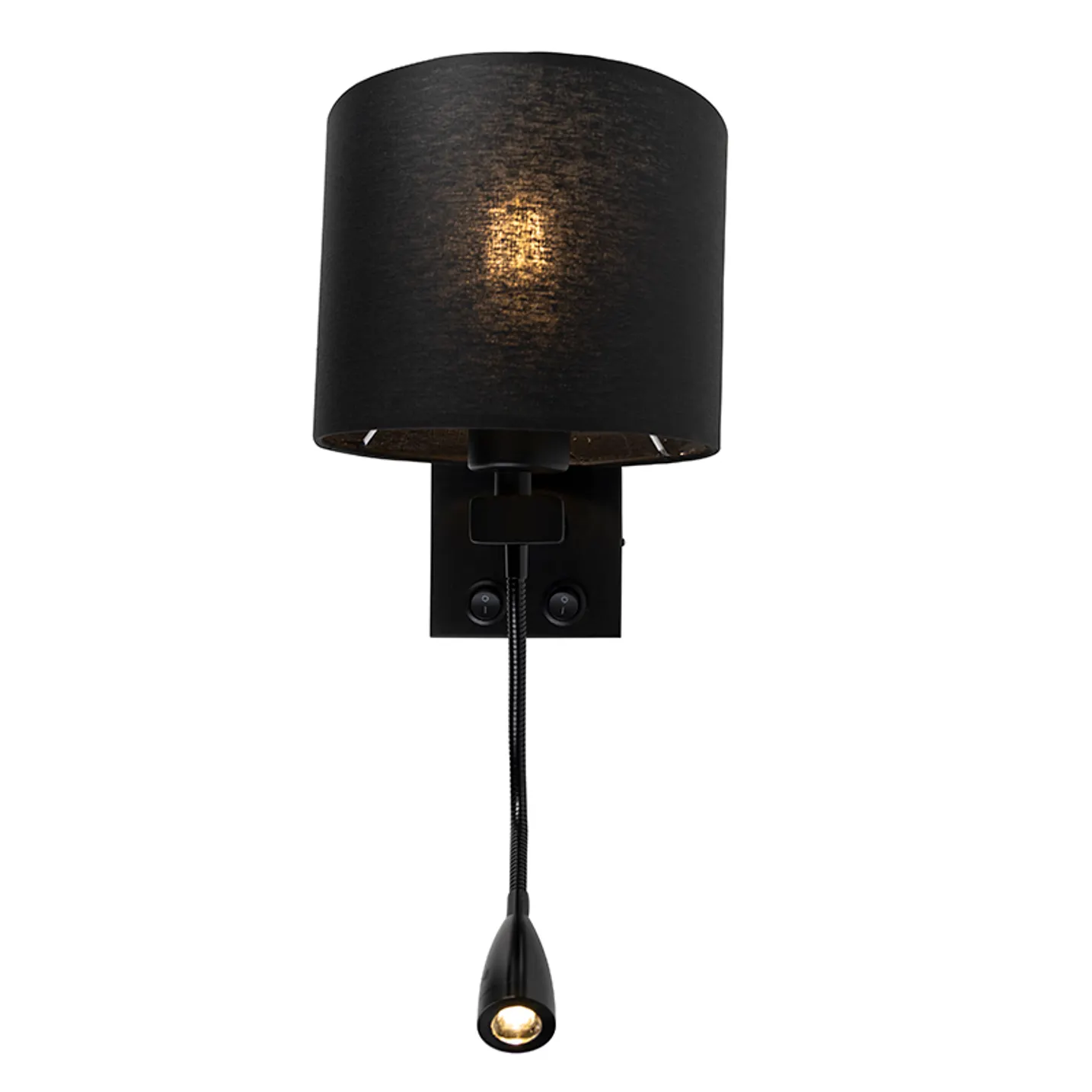 Wandlamp Brescia met leeslamp - Zwart - Image 3