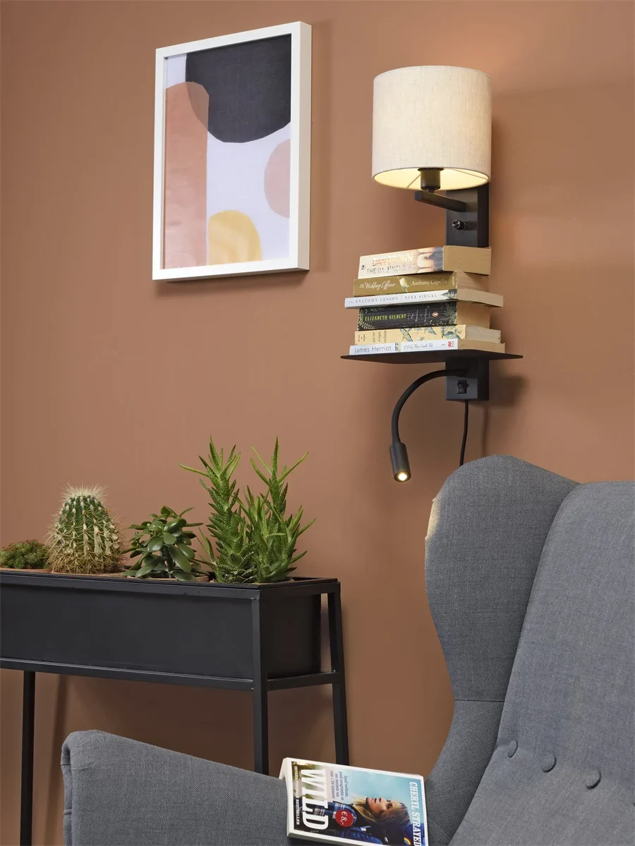 Wandlamp Florence met leeslamp - Light Beige - Image 2