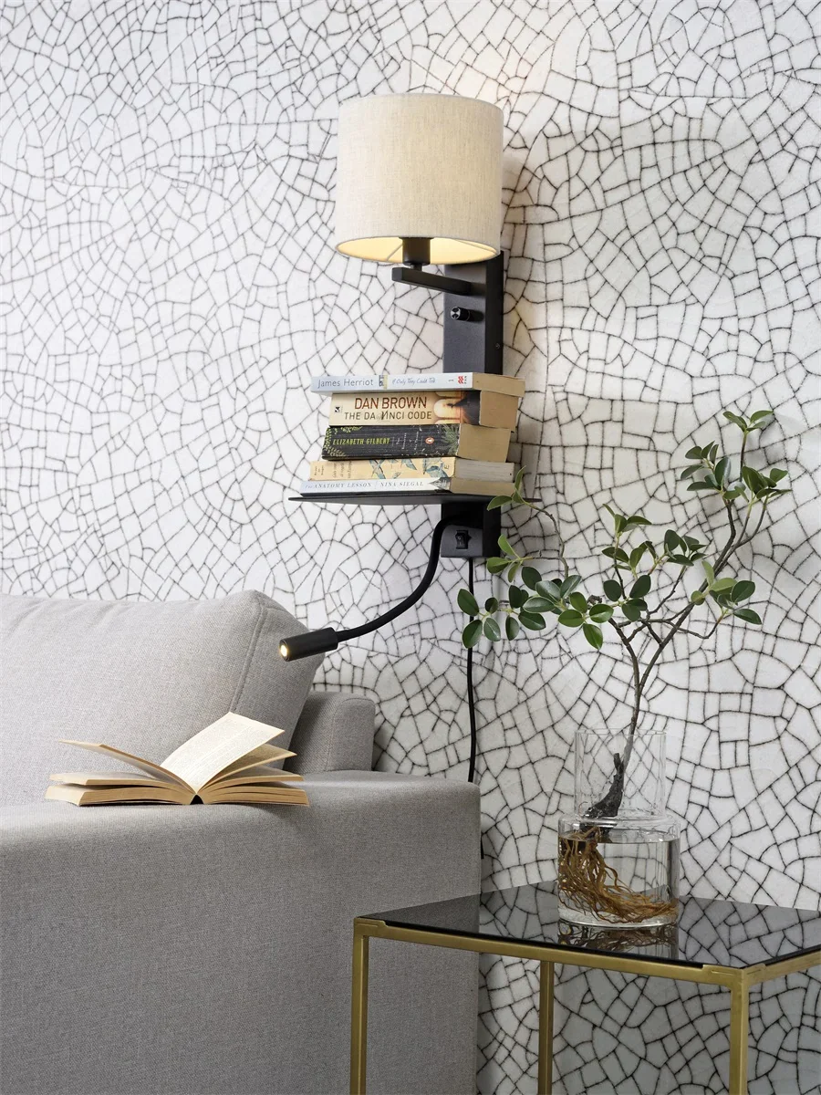 Wandlamp Florence met leeslamp - Light Beige - Image 7