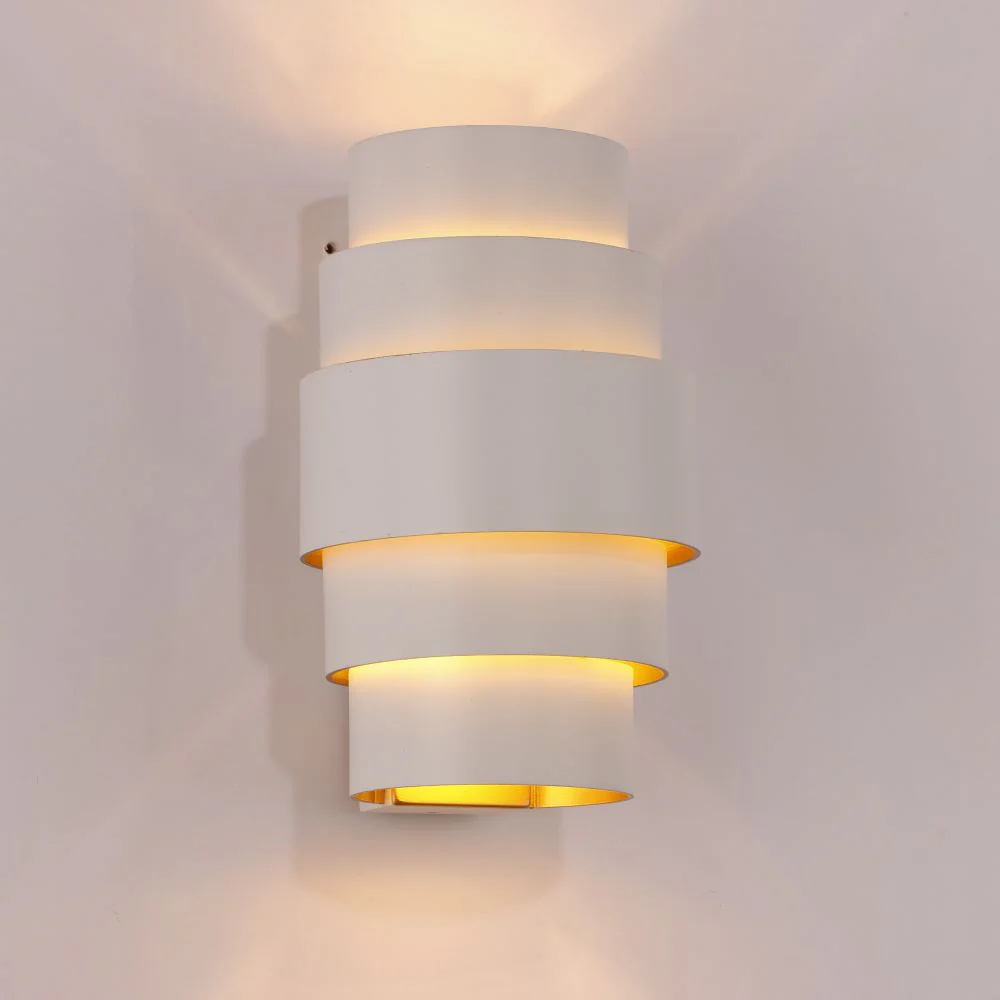 Wandlamp Rolls Wit/Goud - Image 2
