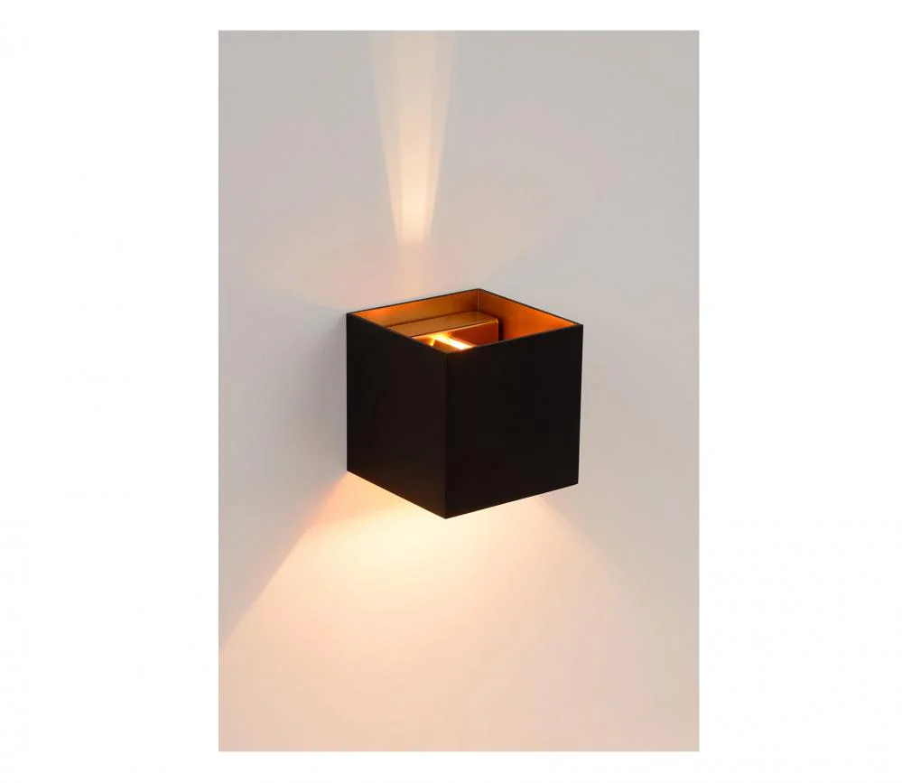 Wandlamp Xio vierkant Zwart/Goud - Image 3