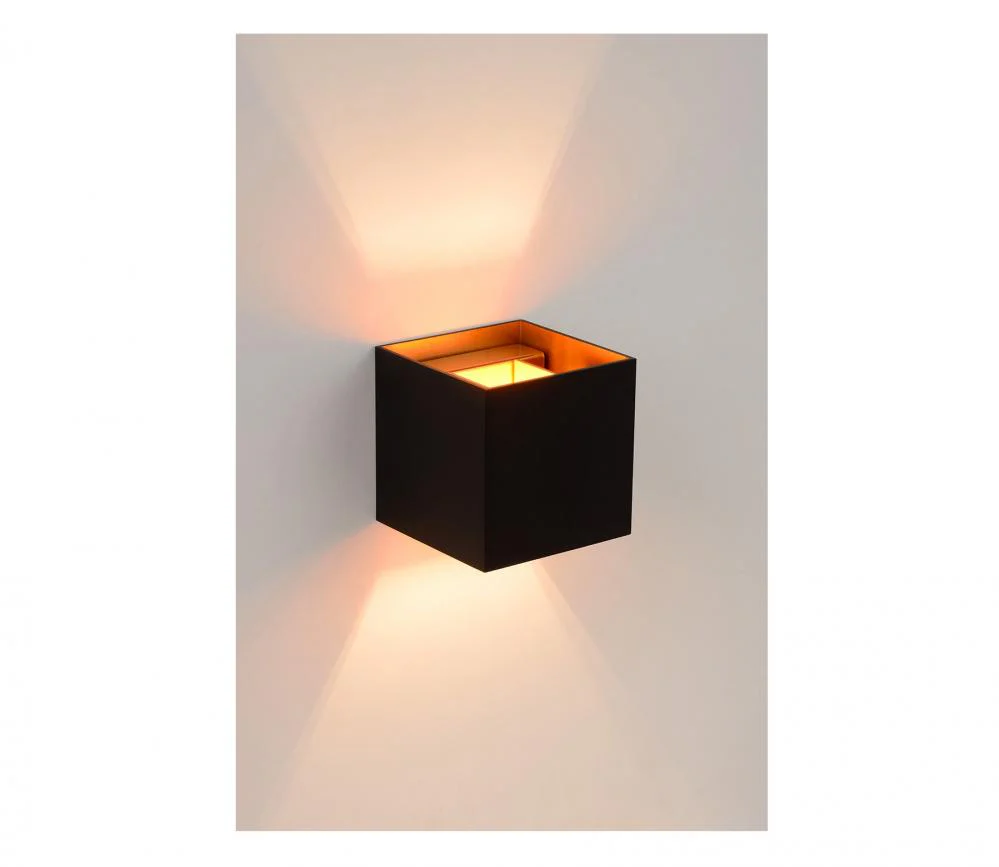 Wandlamp Xio vierkant Zwart/Goud - Image 4
